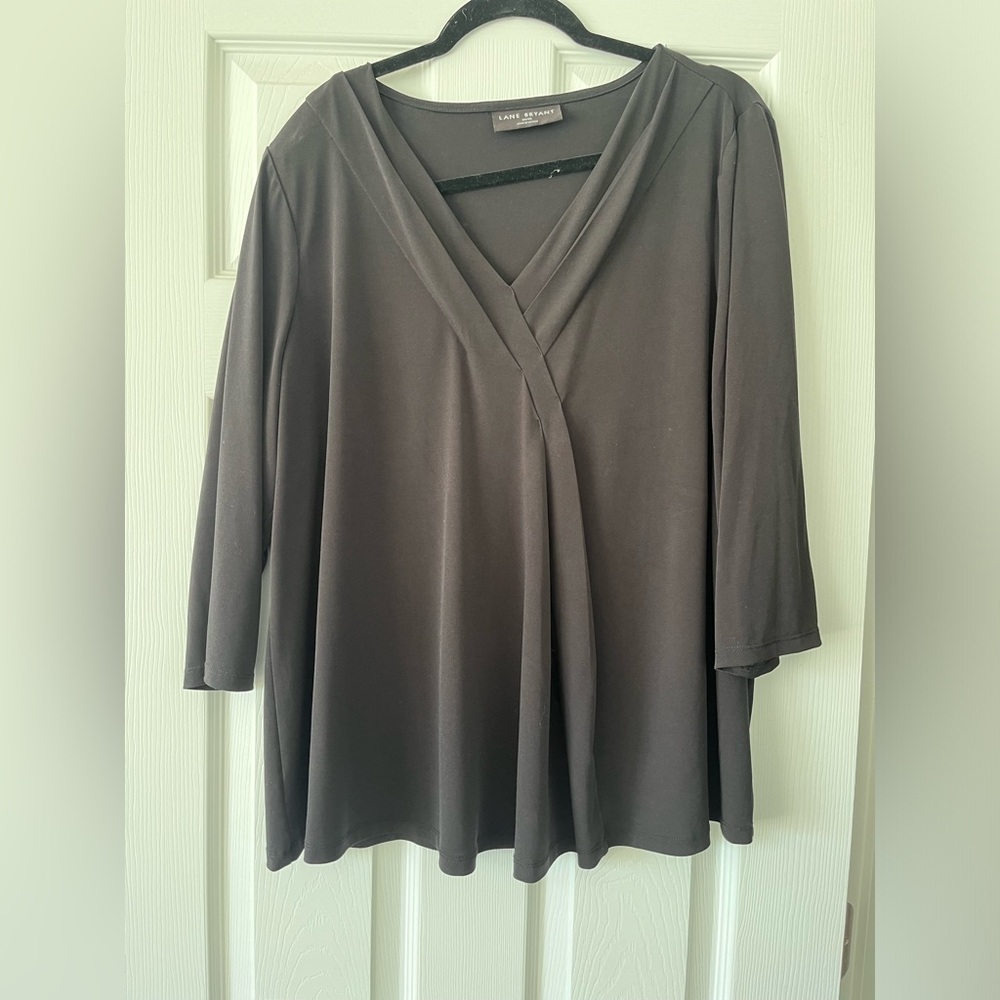 Black Lane Bryant pleated tunic top size 18/20
